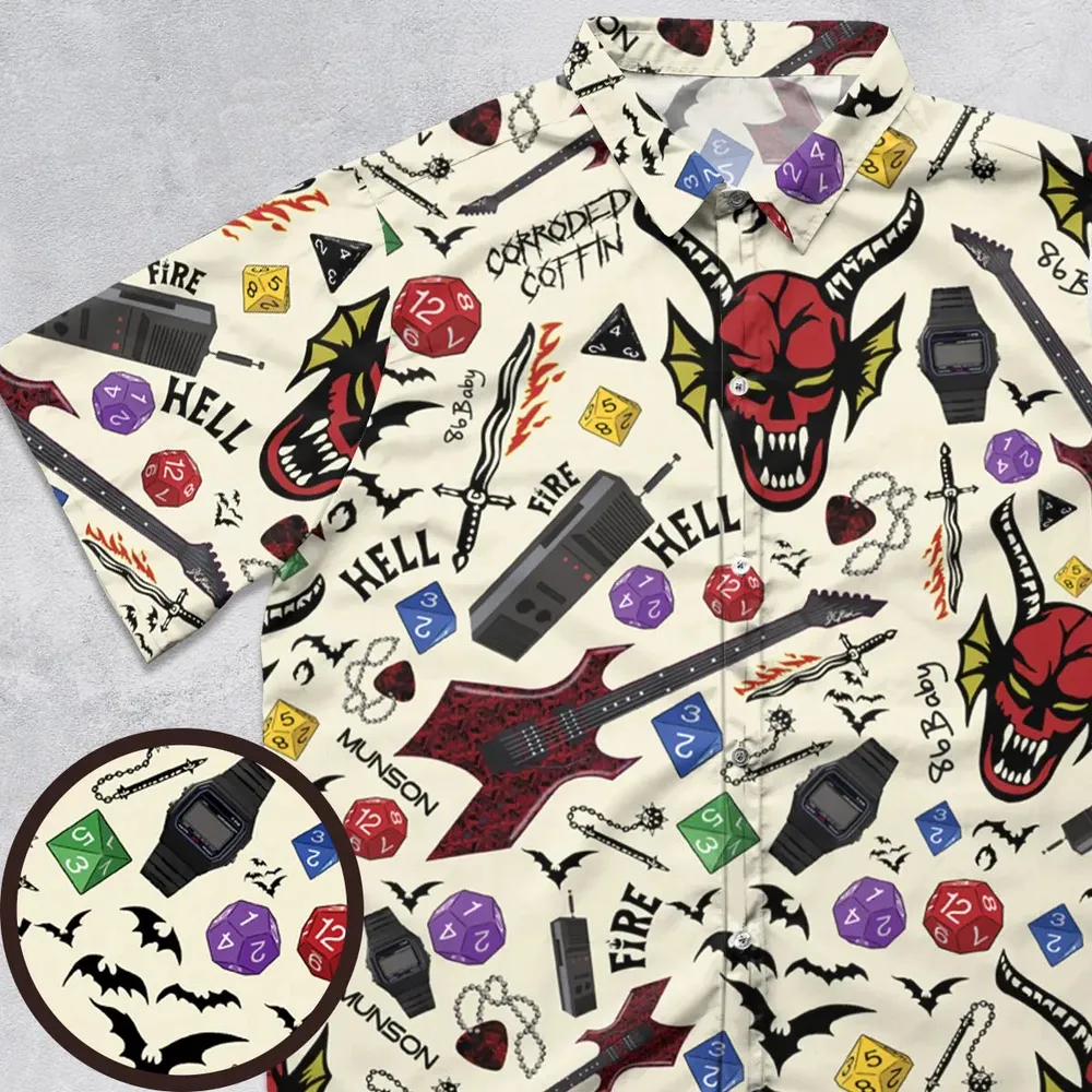 Hellfire Club Stranger Things Button Down Shirt - 1