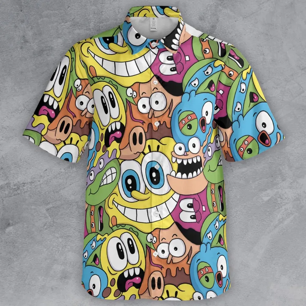 Nicktoons Squad Nickelodeon Pattern Button Down Shirt - 2