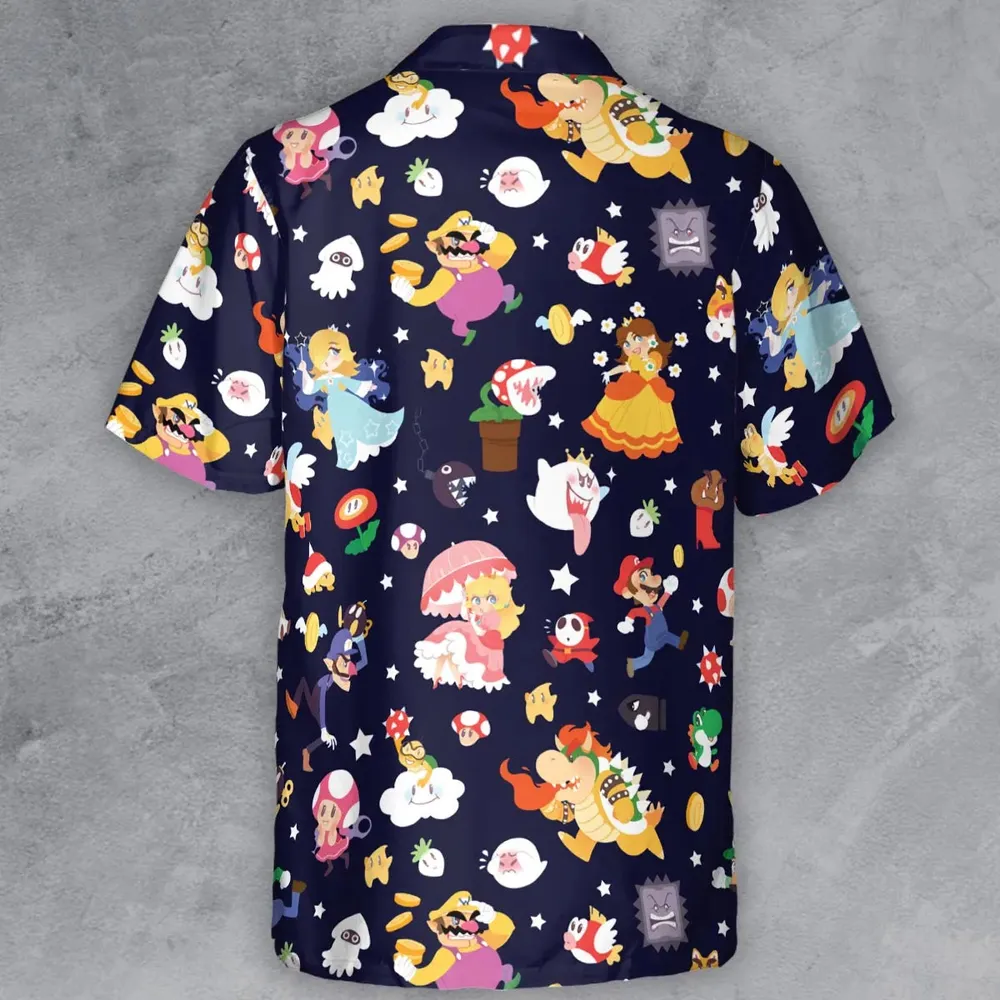 Mushroom Kingdom Super Mario Button Down Shirt - 3