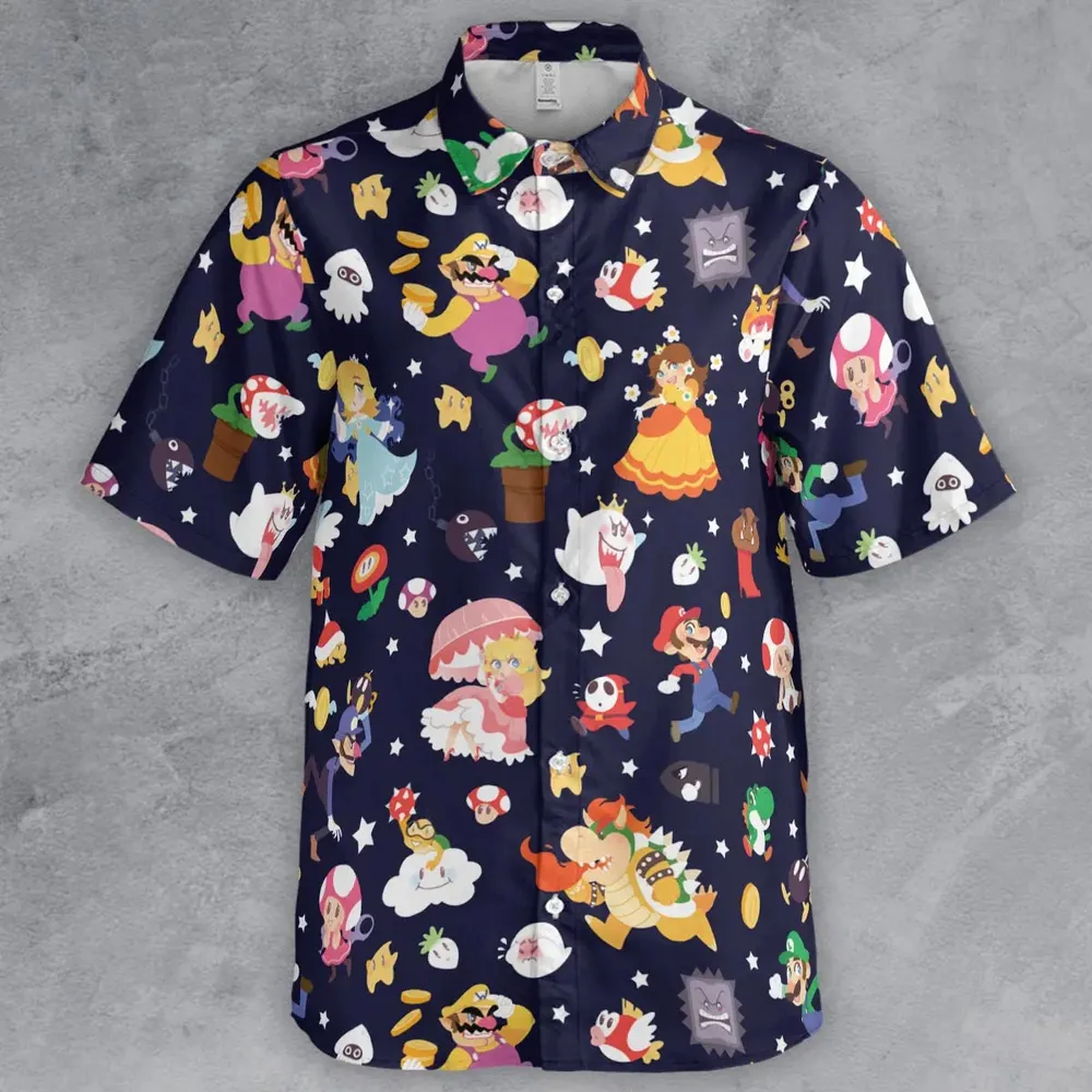 Mushroom Kingdom Super Mario Button Down Shirt - 2