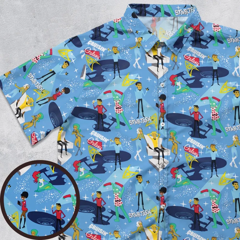 Cruisin' The Galaxy Star Trek Button Down Shirt - 1