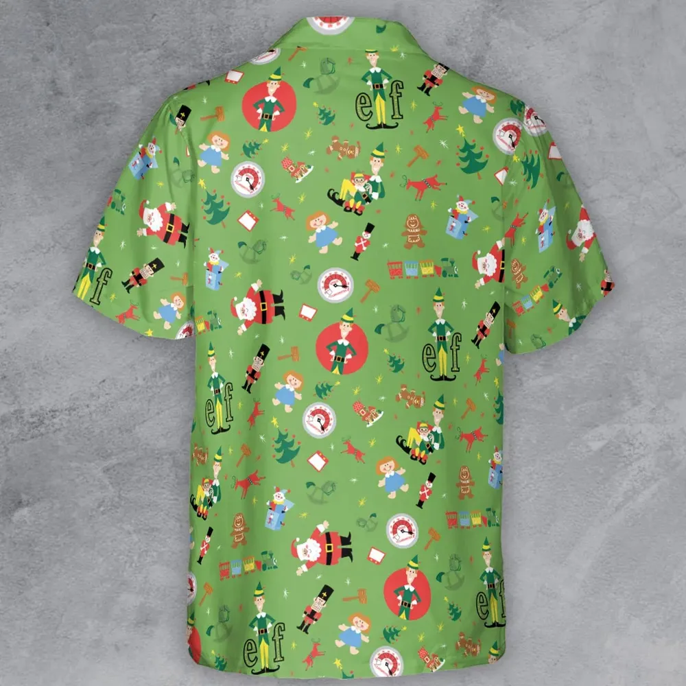 ELF Christmas Pattern Button Down Shirt - 3