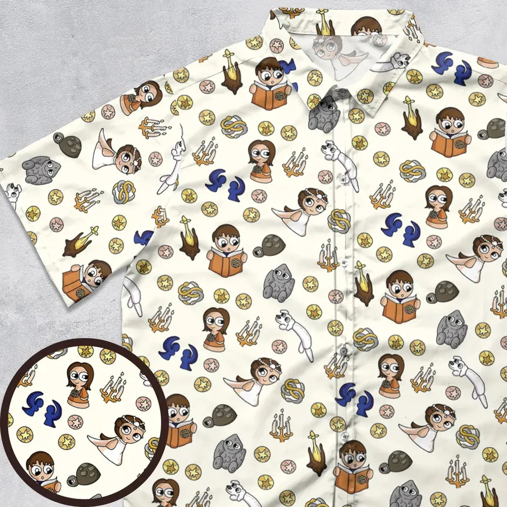 Doodle Luck Dragon Falkor The Neverending Story Button Down Shirt - 1