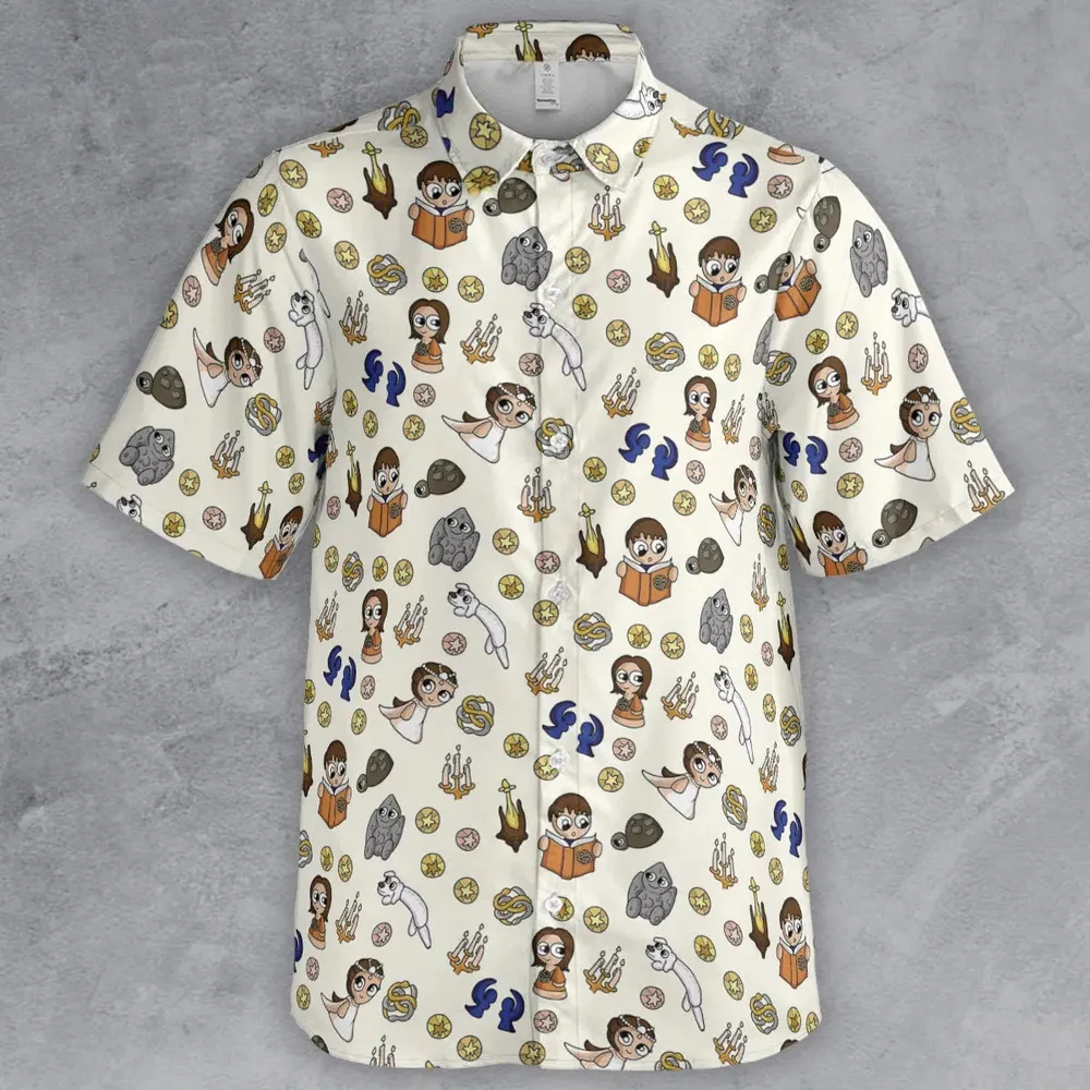 Doodle Luck Dragon Falkor The Neverending Story Button Down Shirt - 2