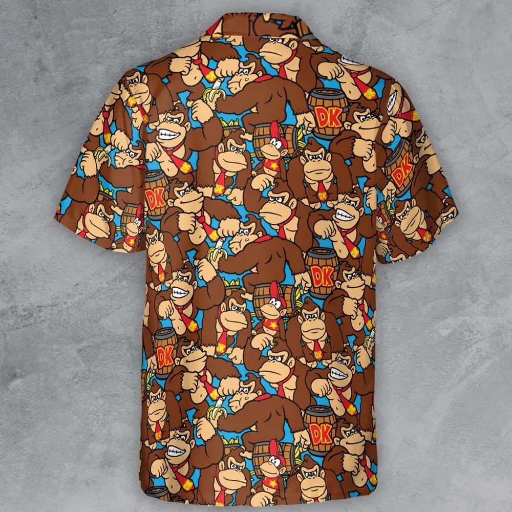 Donkey Kong Pattern Button Down Shirt - 3