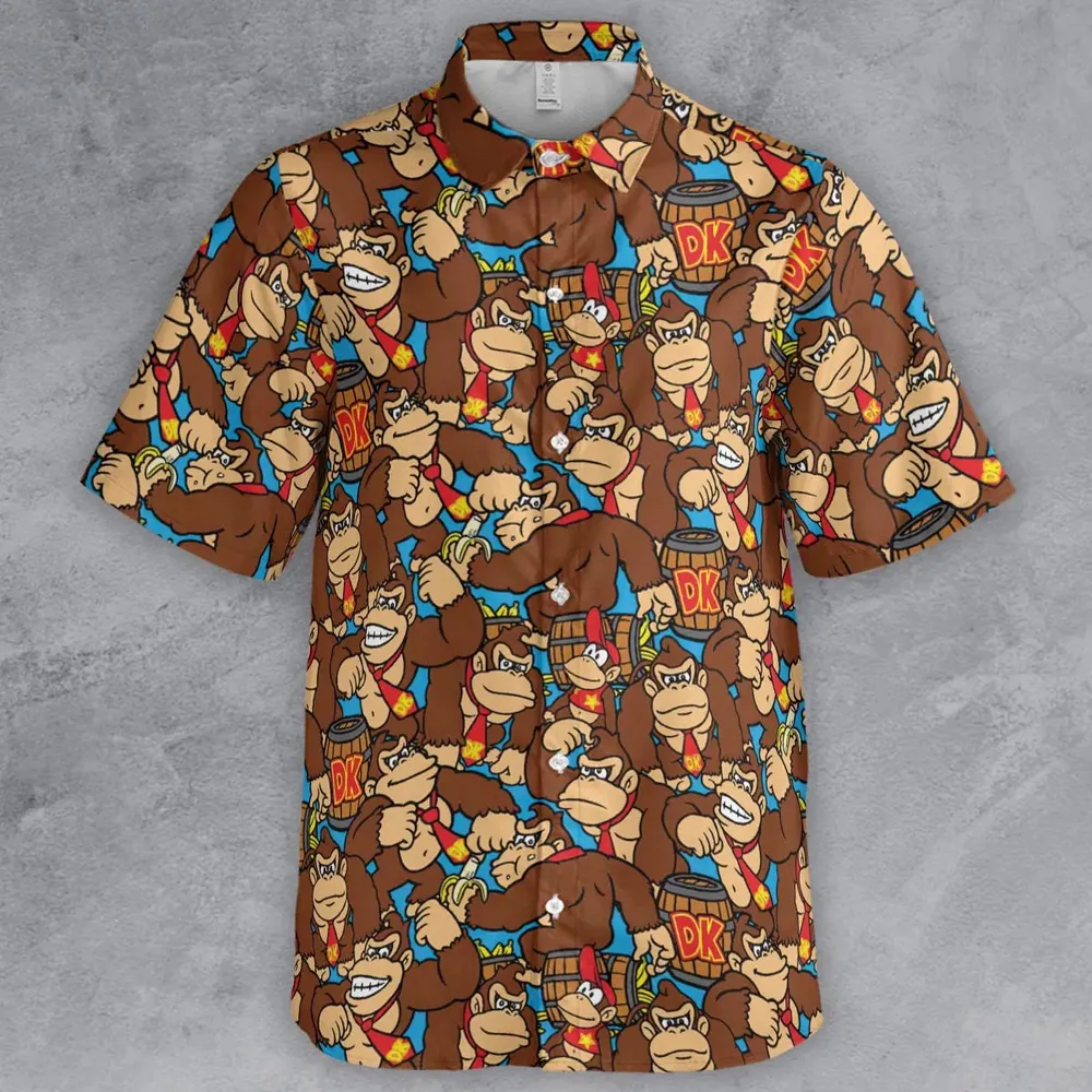 Donkey Kong Pattern Button Down Shirt - 2