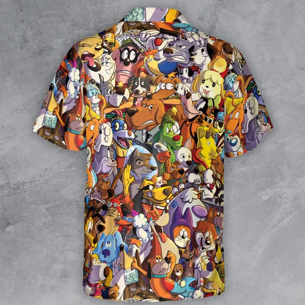 Dogs From Famous Cartoons Button Down Shirt - 3