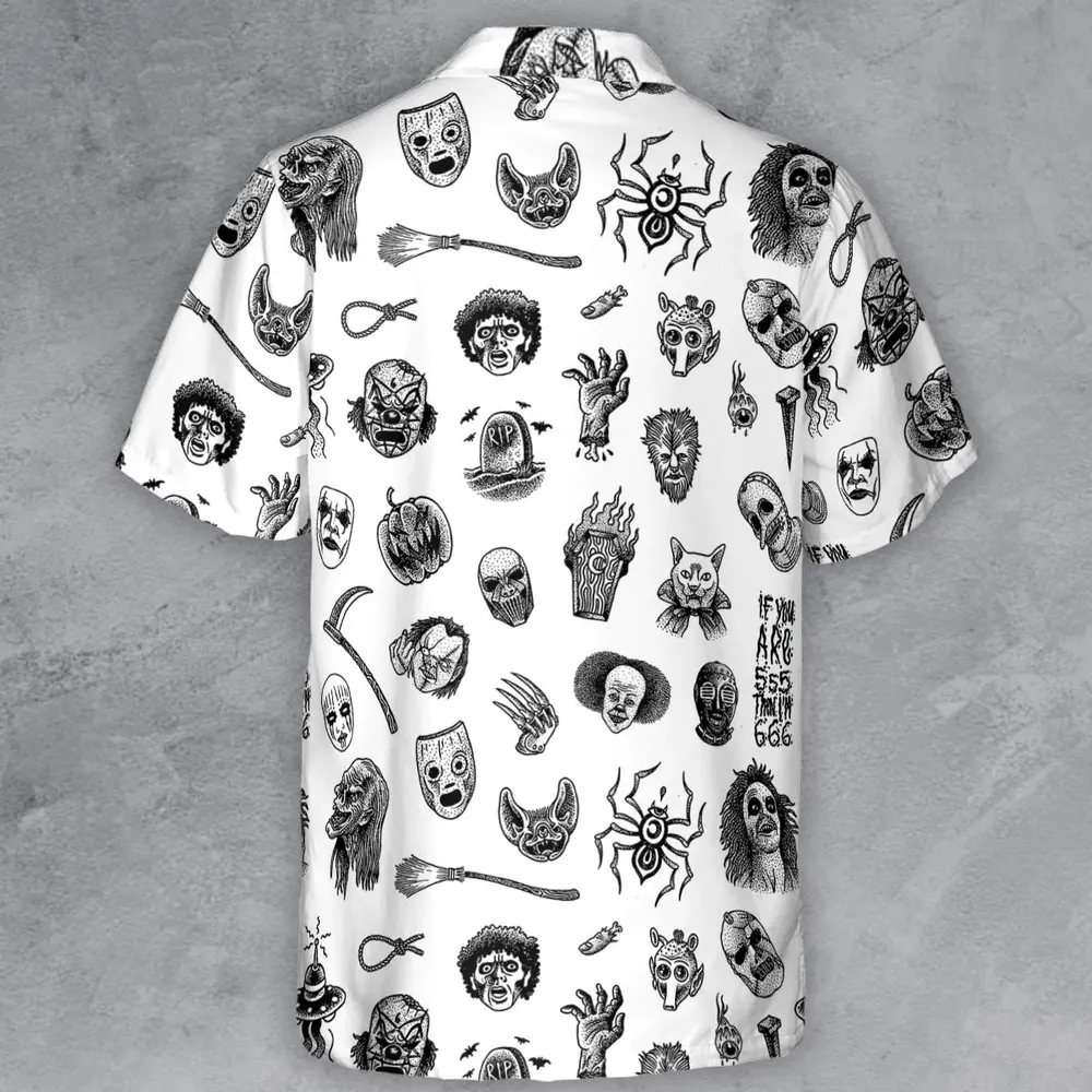 Cult Horror Characters Cryptkeeper Beetlejuice Chucky Fears of a clown Button Down Shirt - 3
