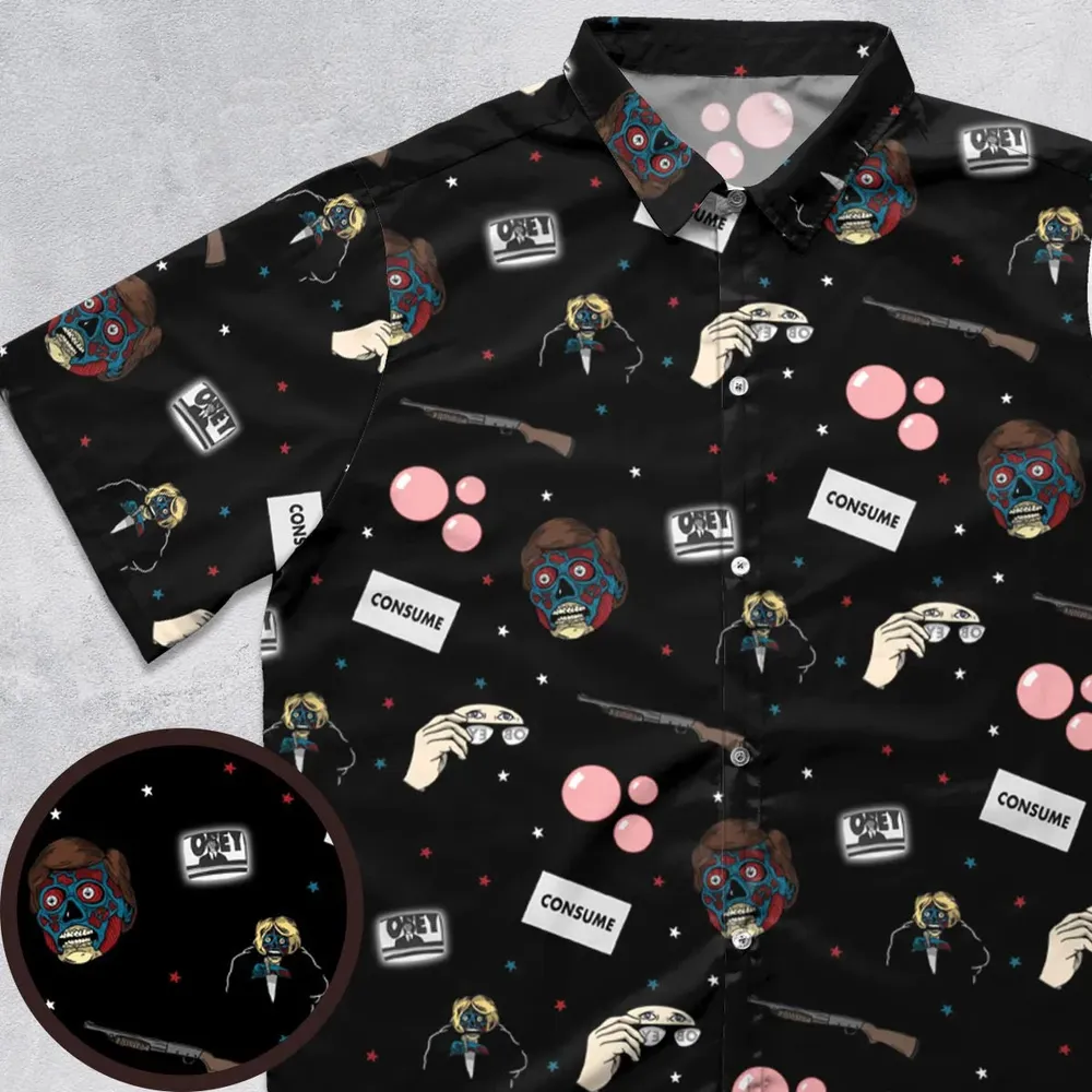 Consume They Live Patterns Button Down Shirt - 1