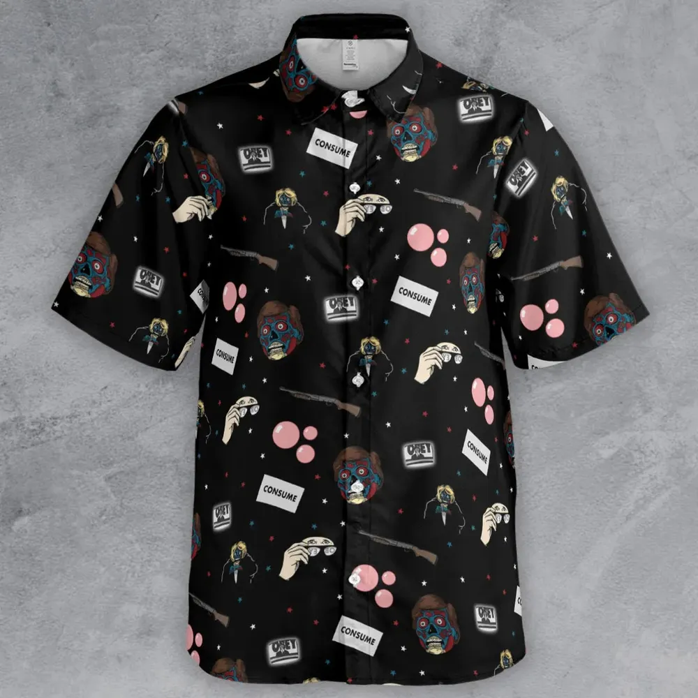 Consume They Live Patterns Button Down Shirt - 2