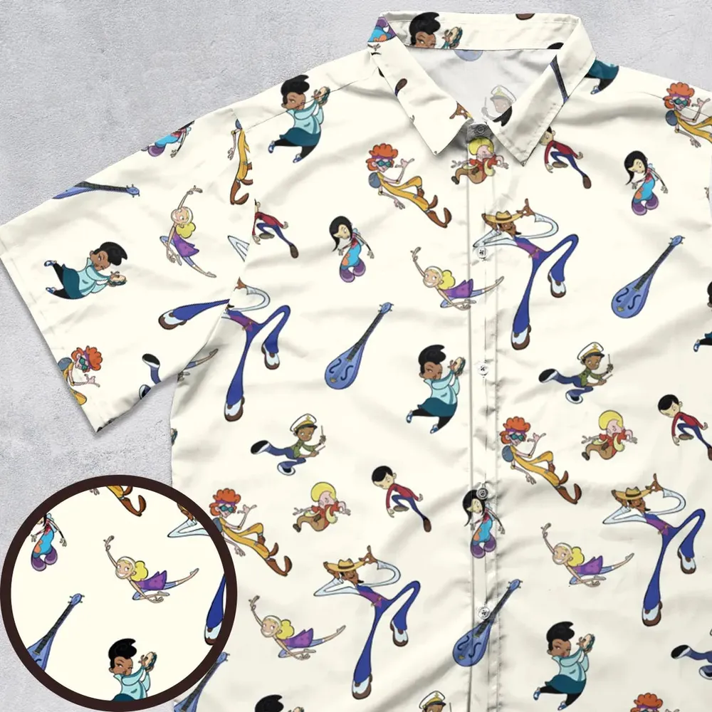 Class Of 3000 Characters Pattern Button Down Shirt - 1