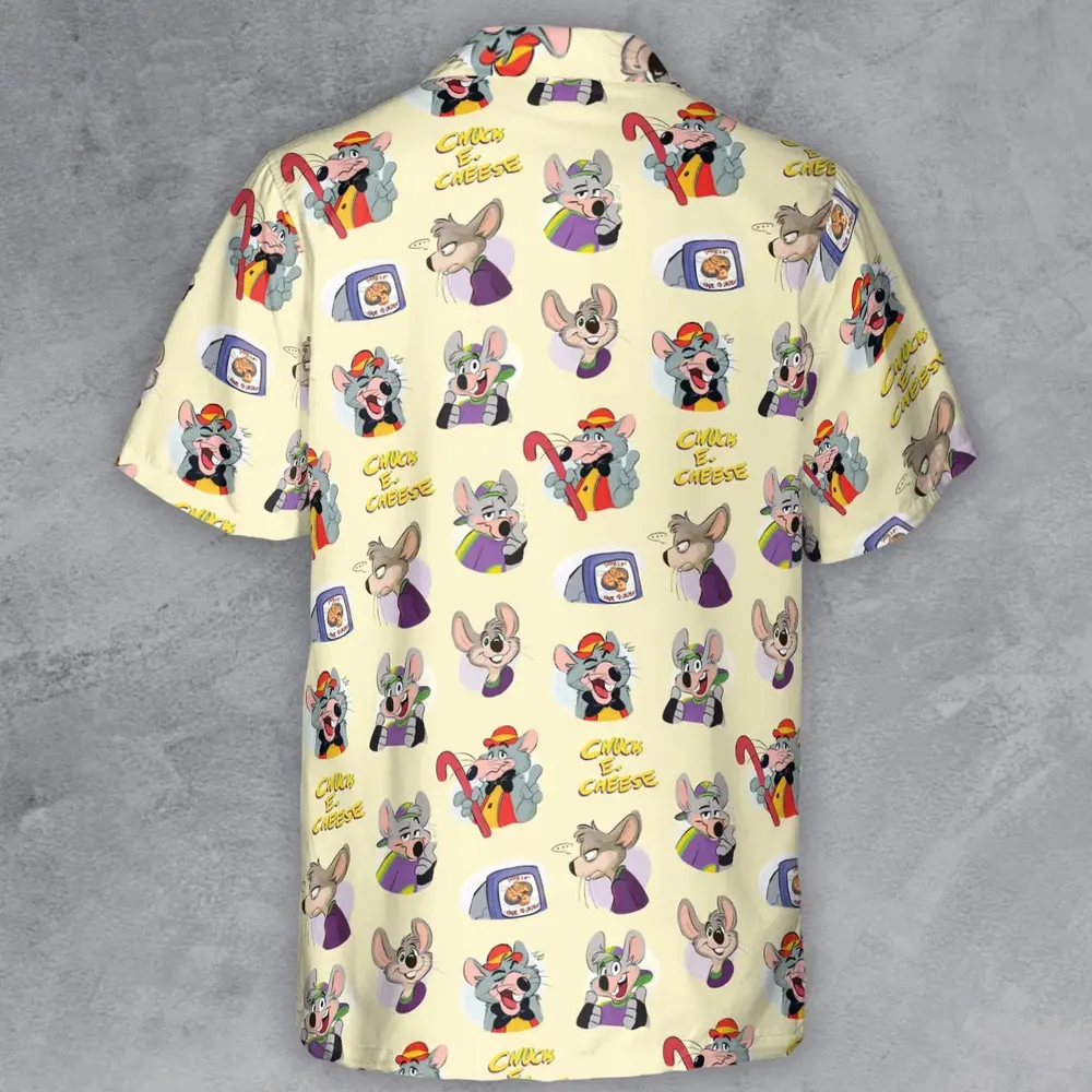 Chuck E. Cheese Pattern Button Down Shirt - 3