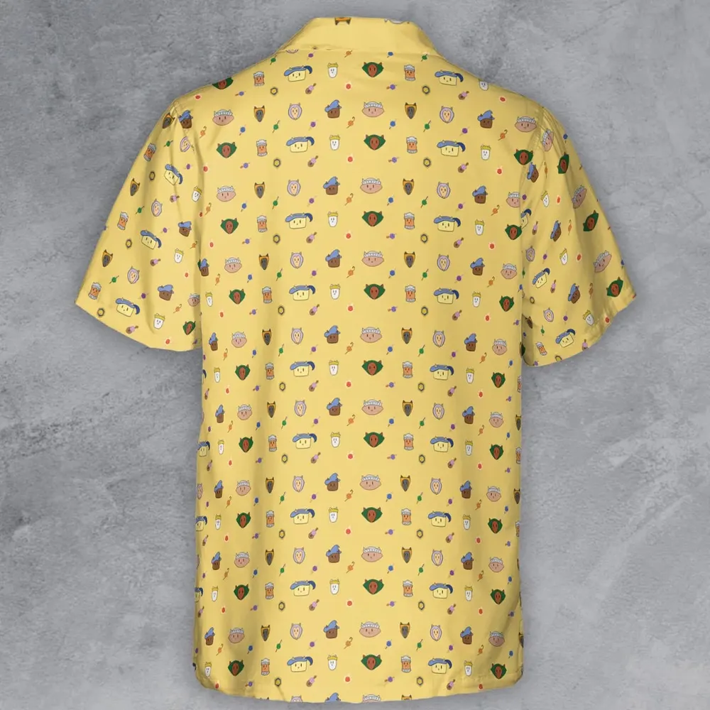 Cat DND Classes Pattern Button Down Shirt - 3