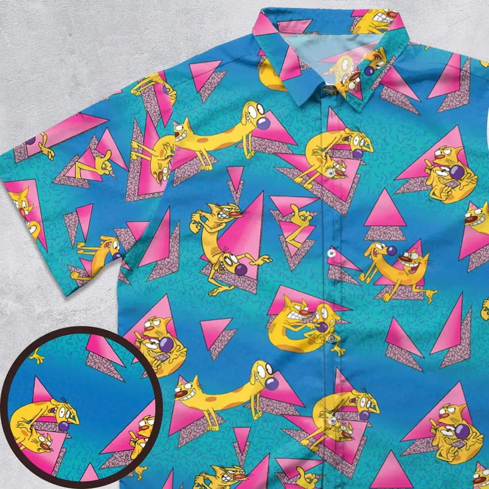 CatDog Nickelodeon Pattern Button Down Shirt - 1
