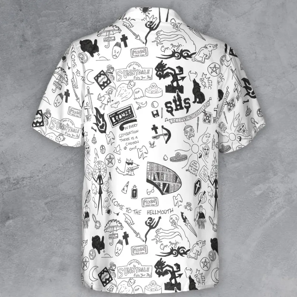 Buffy The Vampire Slayer Pattern Button Down Shirt - 3