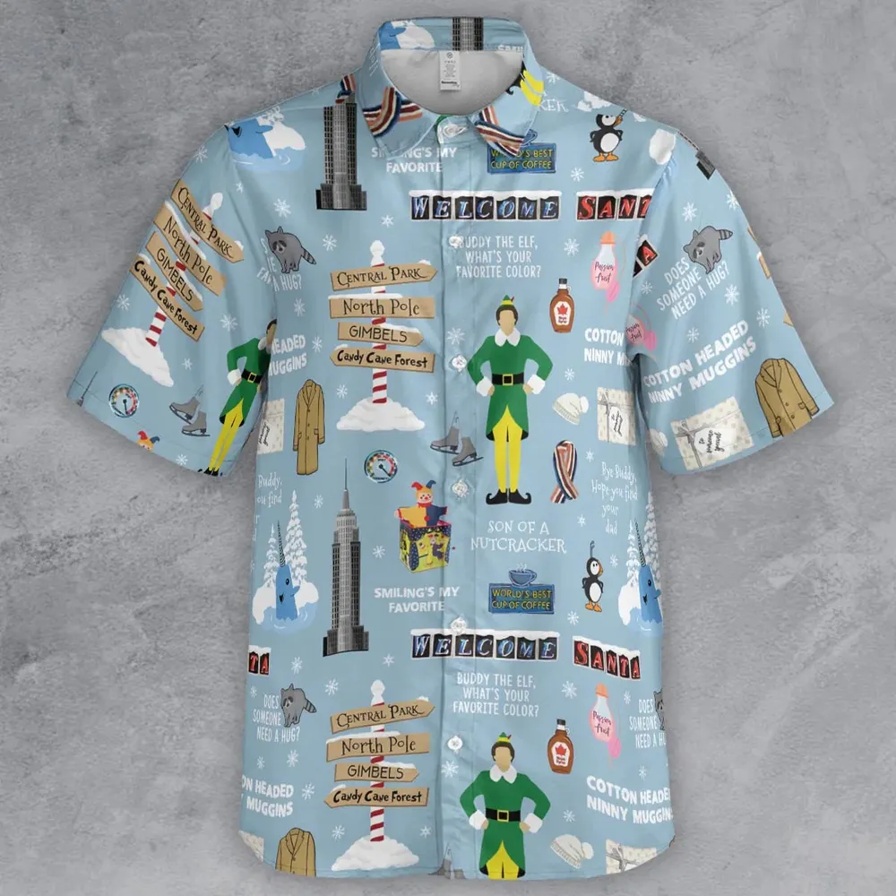 Buddy the ELF Quotes Christmas Button Down Shirt - 2
