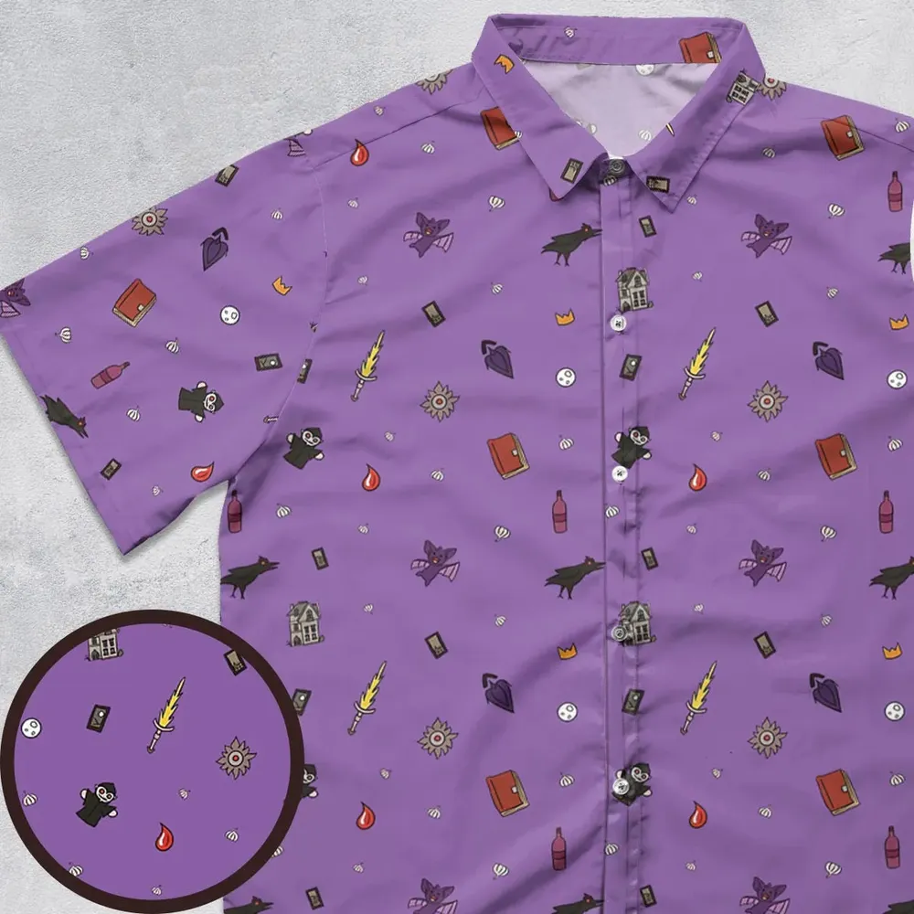 Barovia Dungeons and Dragons Pattern Button Down Shirt - 1