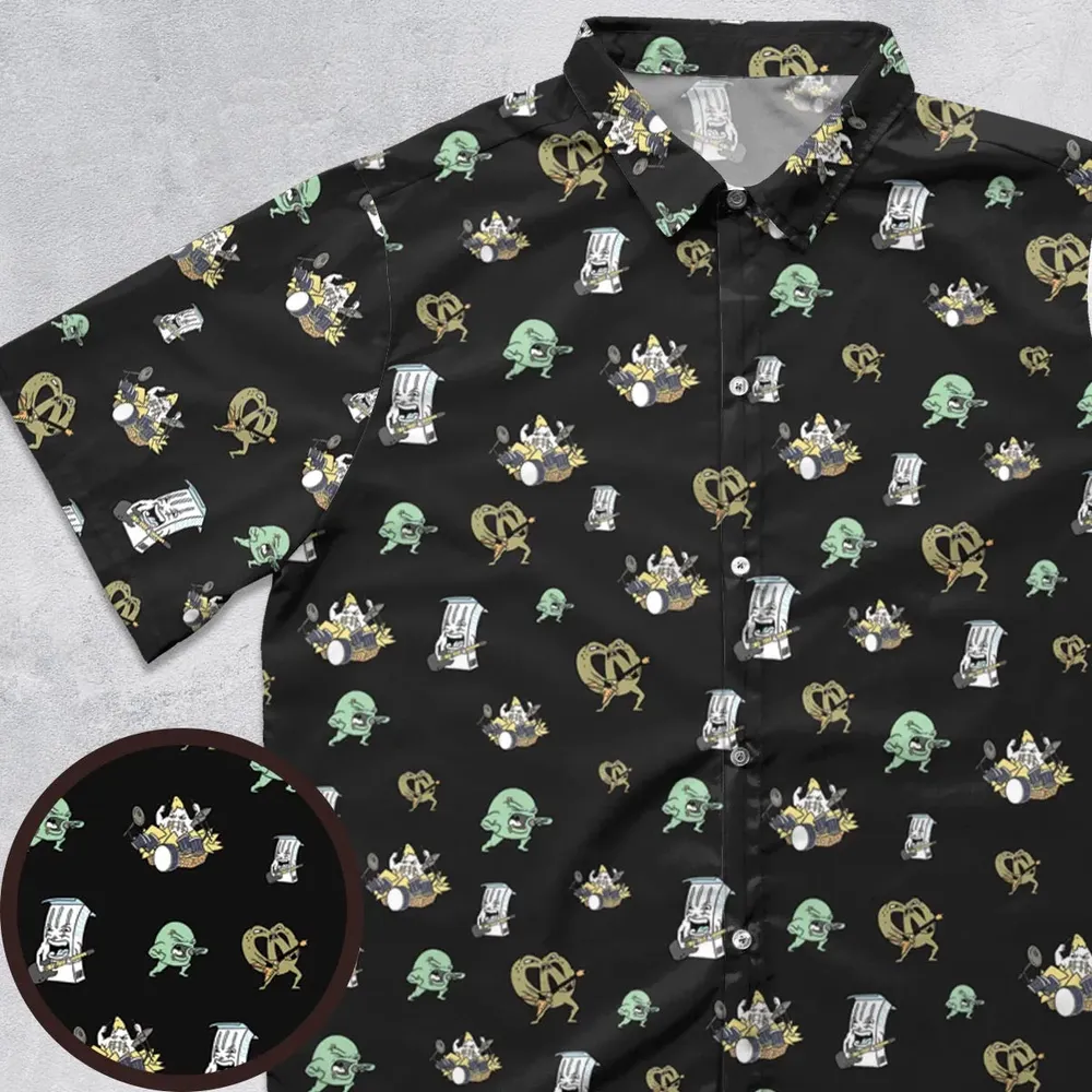 Aqua Teen Hunger Force Pattern Button Down Shirt - 1