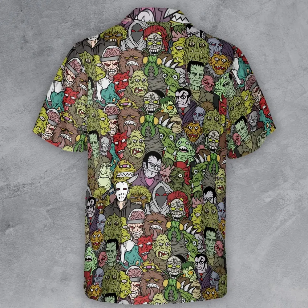 All The Monsters Are Here Button Down Shirt - 3