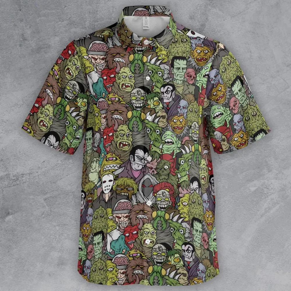 All The Monsters Are Here Button Down Shirt - 2