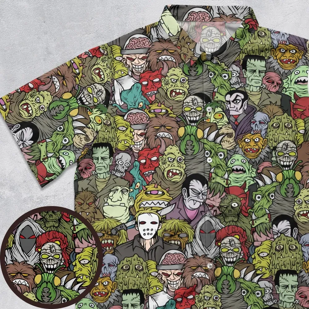 All The Monsters Are Here Button Down Shirt - 1