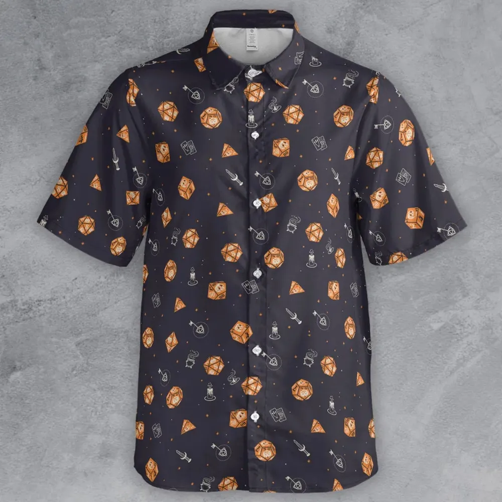 Halloween Dices Pattern Button Down Shirt - 2