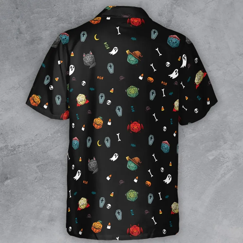 Halloween DND Dices Pattern Button Down Shirt - 3