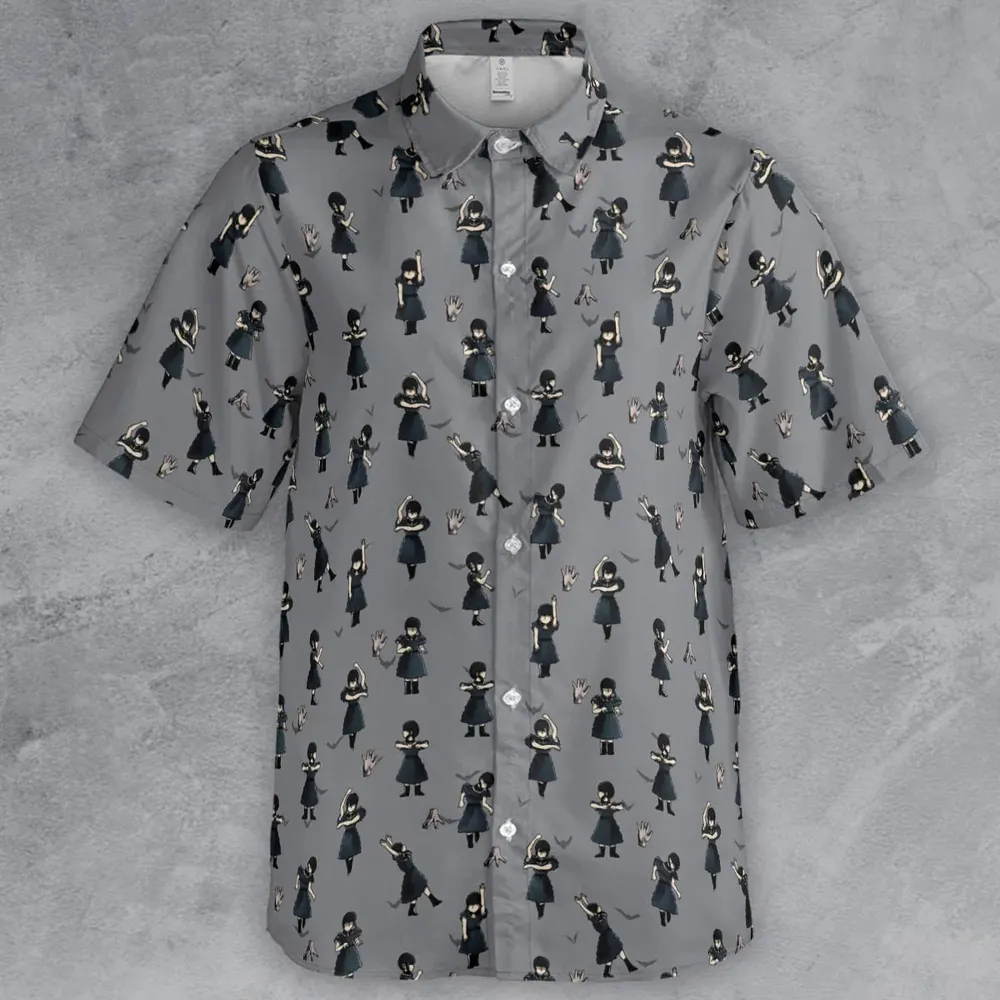 Wednesday Dance Pattern Button Down Shirt - 2