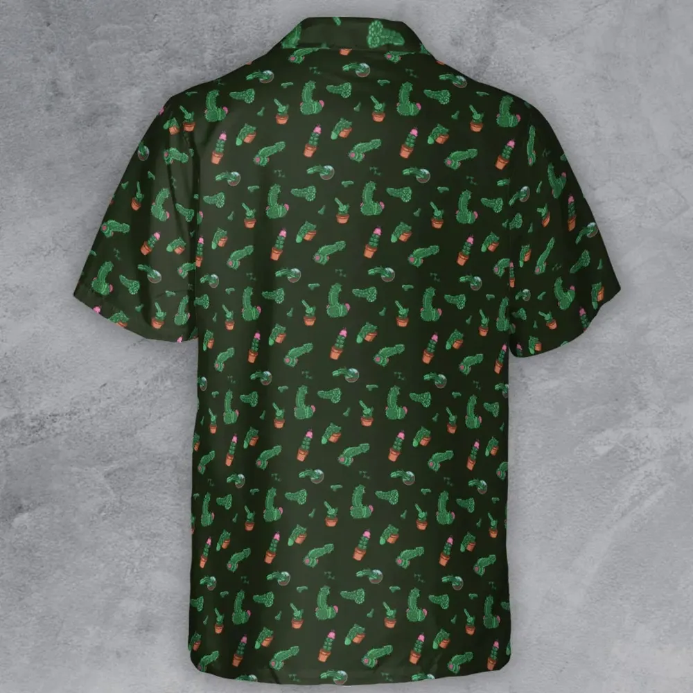 Funny Plants Pattern Button Down Shirt - 3