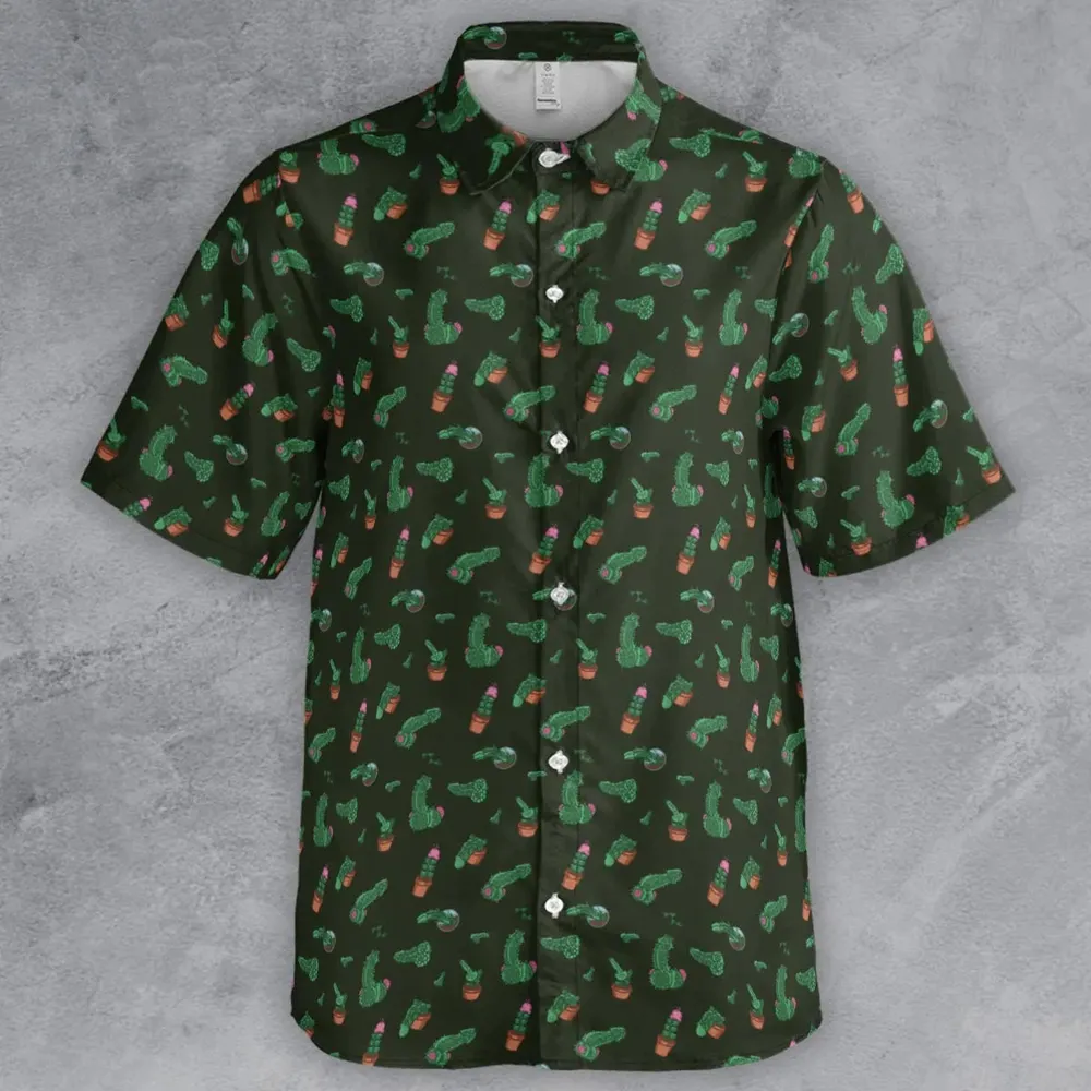 Funny Plants Pattern Button Down Shirt - 2