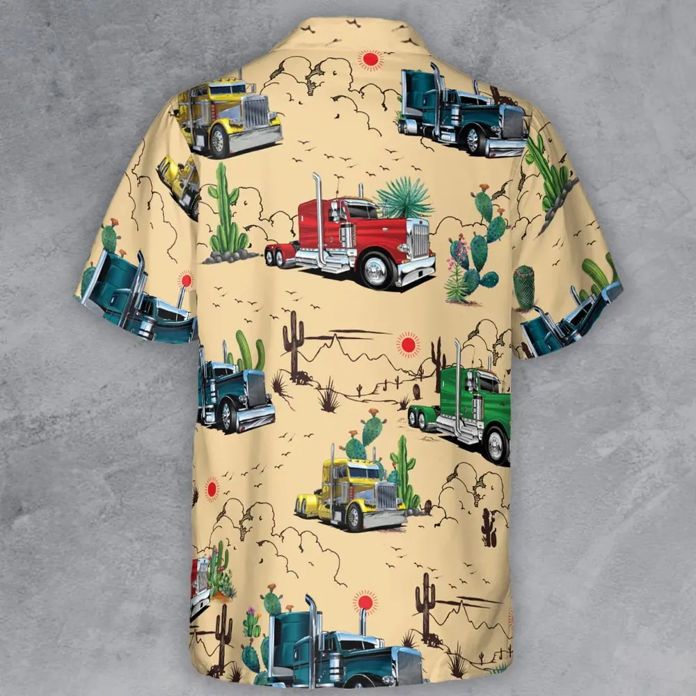 Peterbilt Semi Truck Pattern Button Down Shirt - 3