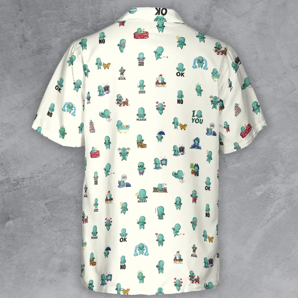 Kawai Cthulhu Pattern Button Down Shirt - 3