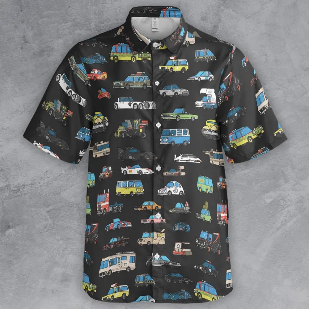 Movie Cars Pattern Button Down Shirt - 2