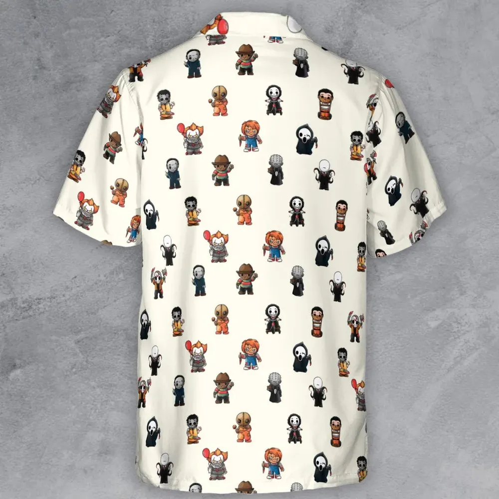 Horror Movies Characters Pattern Button Down Shirt - 3