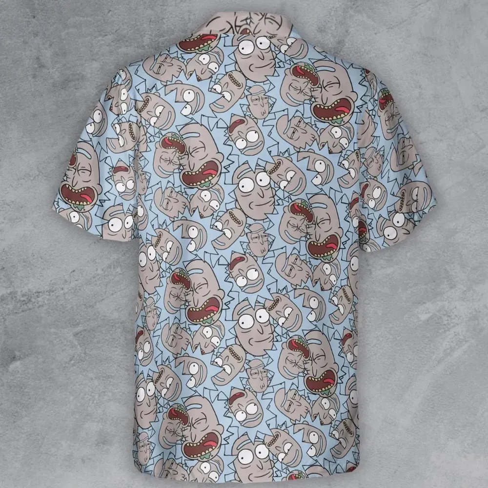Rick Sanchez Rick and Morty Pattern Button Down Shirt - 3