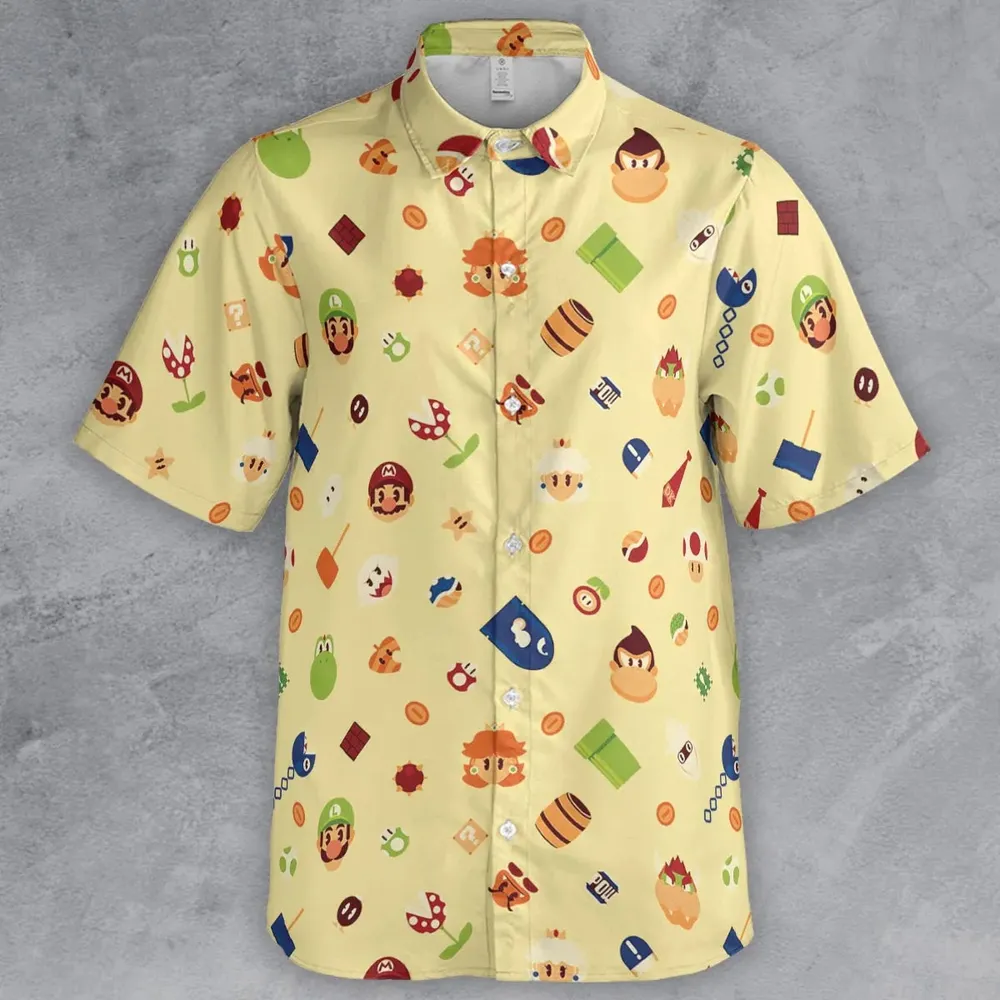 Mario and Friends Pattern Button Down Shirt - 2