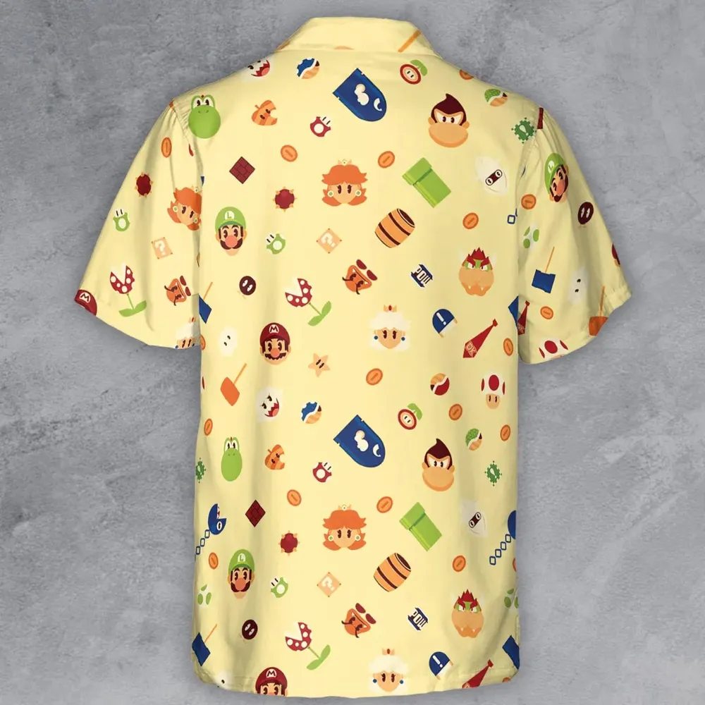 Mario and Friends Pattern Button Down Shirt - 3