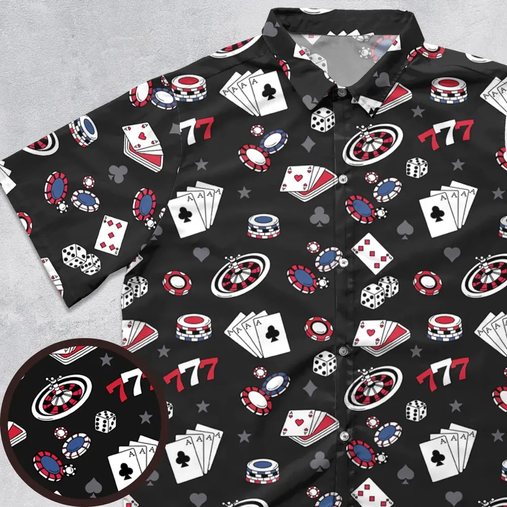 Vintage Poker Texas Hold’em Button Down Shirt - 1