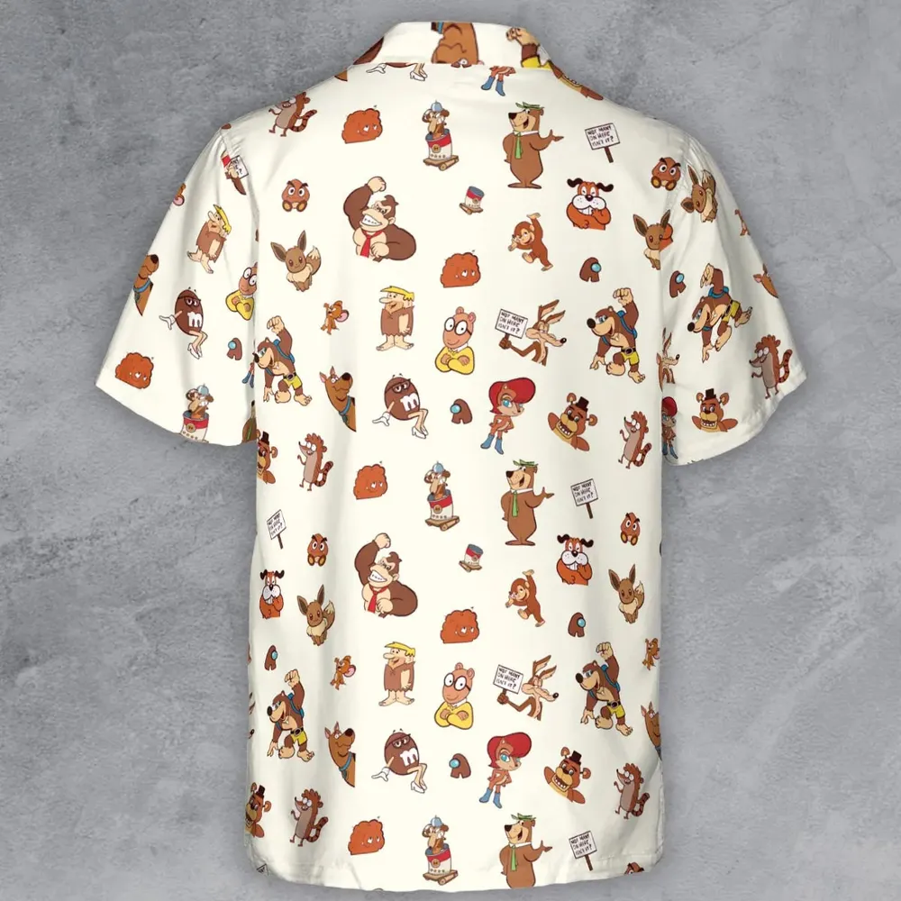 Famous Cartoon Characters in Brown Button Down Shirt - 3