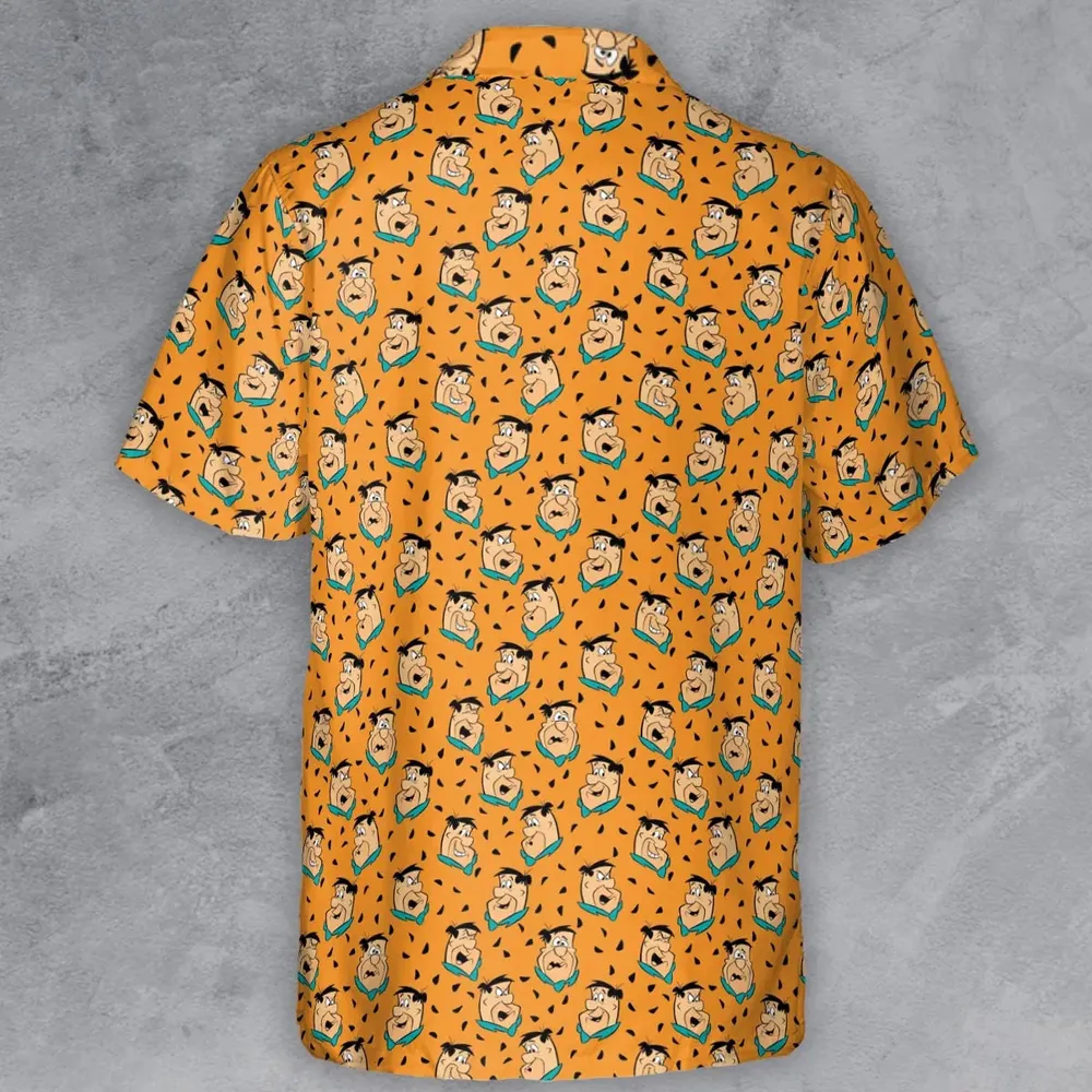 Fred Flintstone Expressions Pattern Button Down Shirt - 3