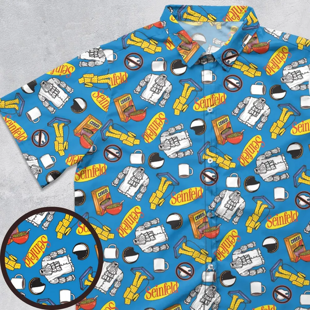 Jerry Seinfeld Comedian Pattern Button Down Shirt - 1