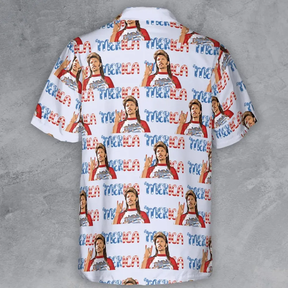 Joe Dirt 'Merica 4th Of July Pattern Button Down Shirt - 3