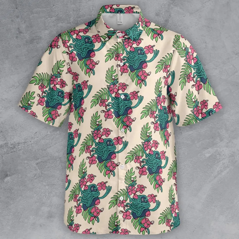 Tropical Tangrowth Pokemon Button Down Shirt - 2
