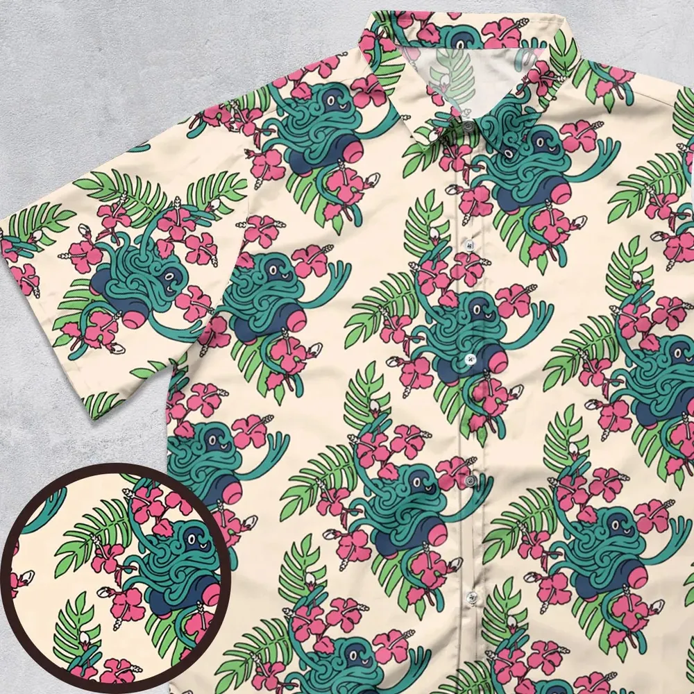 Tropical Tangrowth Pokemon Button Down Shirt - 1