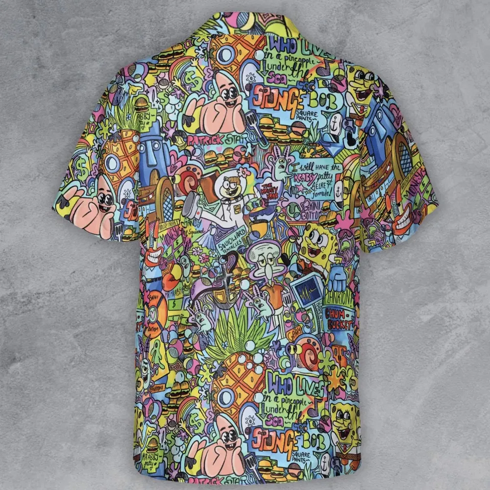 Under The Sea Characters Button Down Shirt - 3