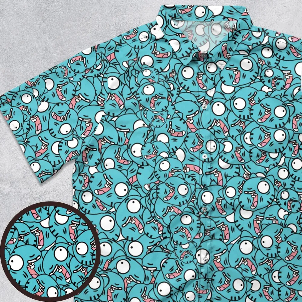 Gumball Watterson Pattern Button Down Shirt - 1