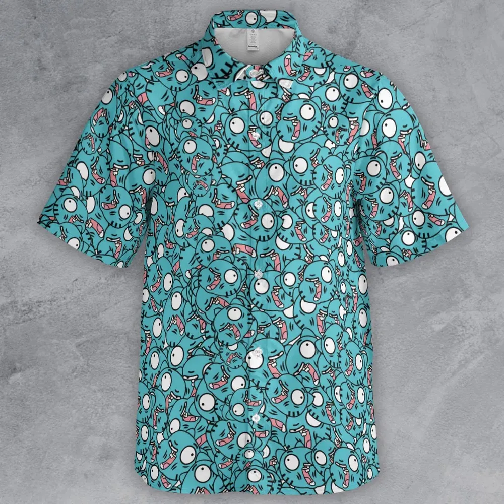 Gumball Watterson Pattern Button Down Shirt - 2