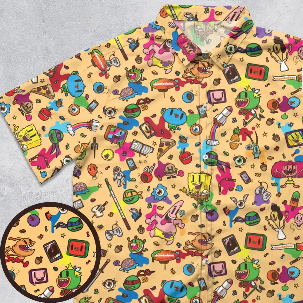 Spongebob Doodle Button Down Shirt - 1