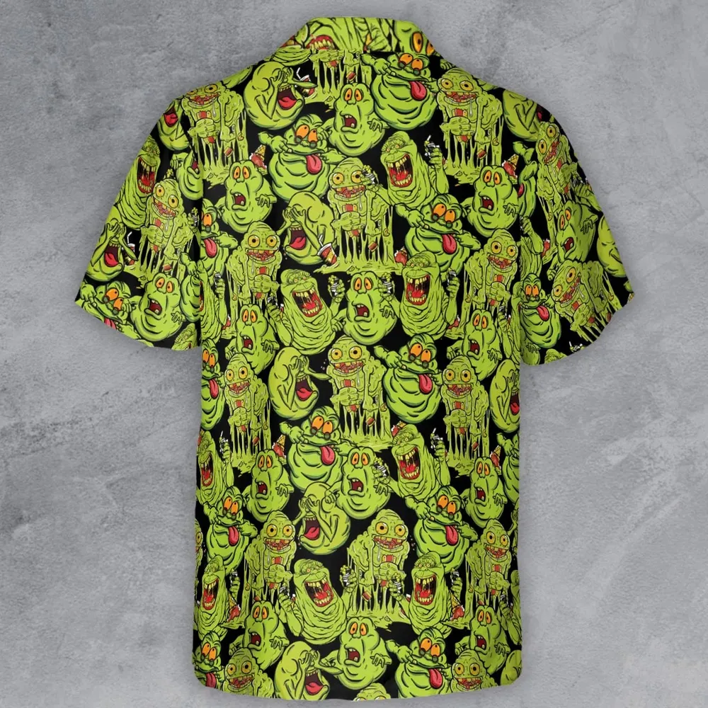 Funny Slimer Ghostbusters Button Down Shirt - 3