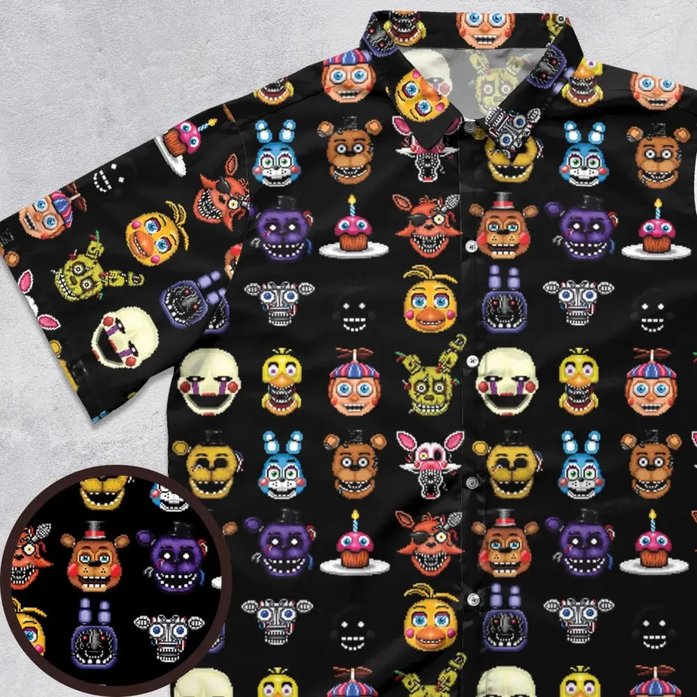 Five Nights At Freddys World Button Down Shirt - 1
